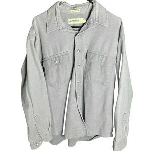 90s Men's Vintage St John's Bay Chamois Button Up Shirt Heavyweight Made In USA